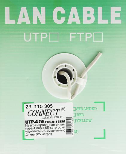 Кабель сетевой Premier 23-115 305 UTP 4 пары cat5E solid CCA 305м серый фото 5