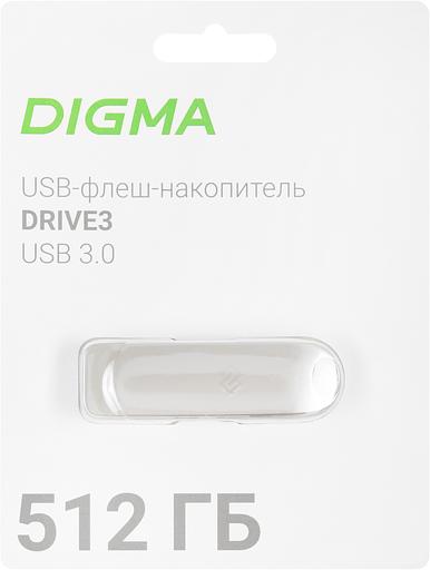 Флеш Диск Digma 512Gb DRIVE3 DGFUM512A30SR USB3.0 серебристый фото 2