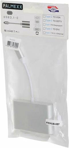 Разветвитель USB-C Palmexx 1порт. серебристый (PX/HUB-057) фото 4