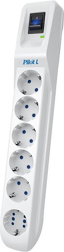 Сетевой фильтр Pilot L (GP) 174 7м (6 розеток) белый (коробка) фото 1