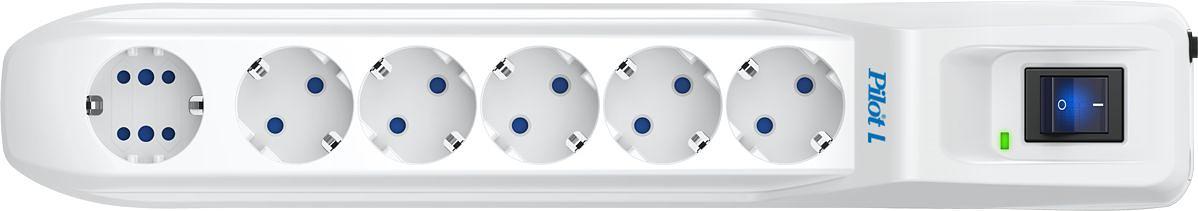 Сетевой фильтр Pilot L (GP) 174 7м (6 розеток) белый (коробка) фото 3