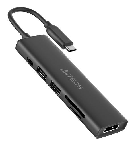 Разветвитель USB-C A4Tech DST-60C 2порт. серый фото 2