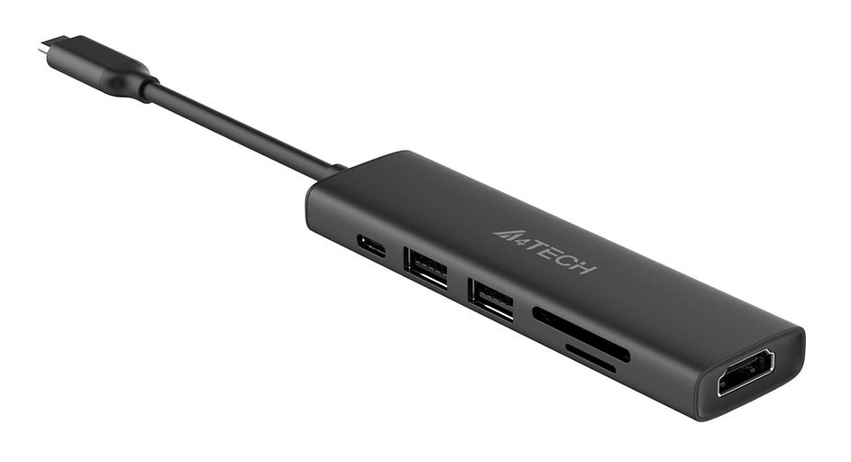 Разветвитель USB-C A4Tech DST-60C 2порт. серый фото 6