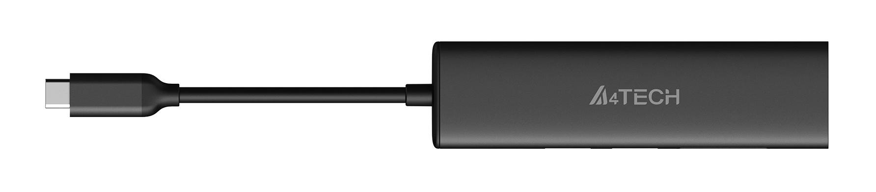 Разветвитель USB-C A4Tech DST-60C 2порт. серый фото 7