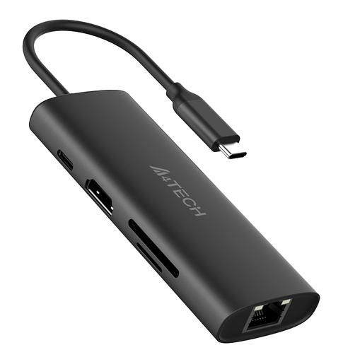 Разветвитель USB-C A4Tech DST-80C 2порт. серый фото 2