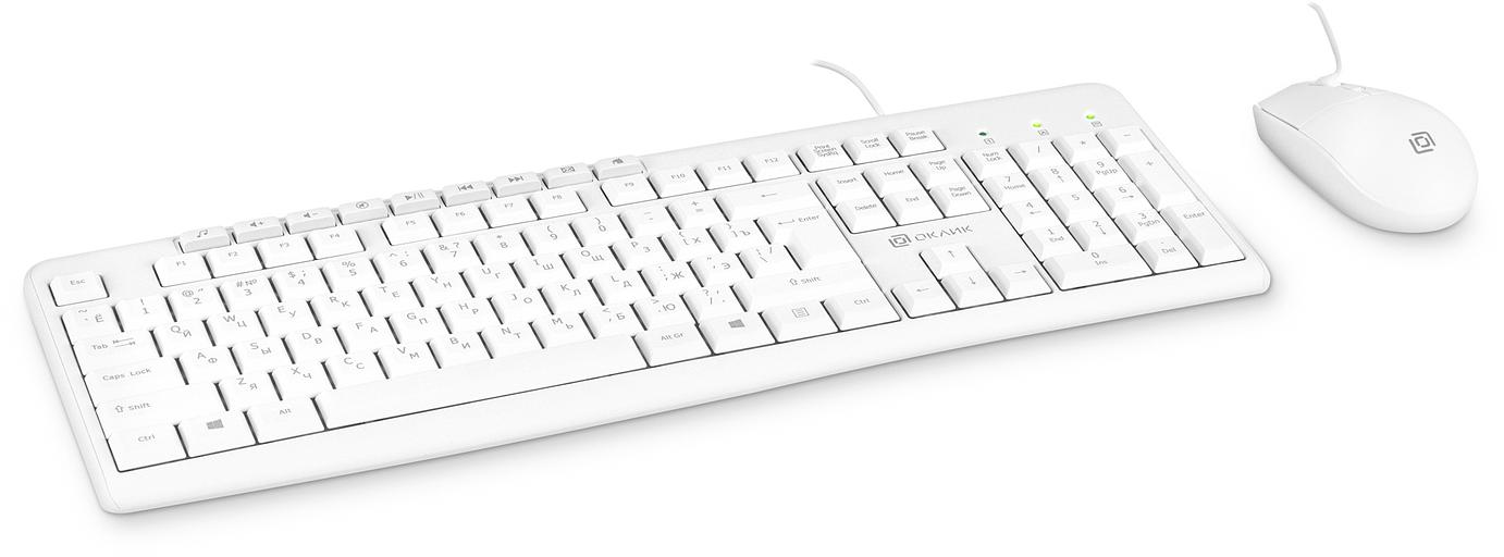 Клавиатура + мышь Оклик S650 клав:белый мышь:белый USB Multimedia (1875257) фото 7