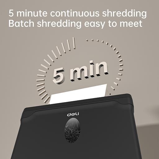 Шредер Deli ET015 черный с автоподачей (секр.P-4) фрагменты 5лист. 10лтр. пл.карты фото 5