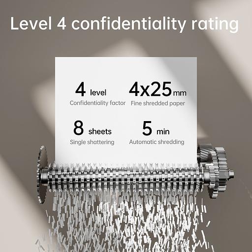 Шредер Deli ET021 черный с автоподачей (секр.P-4) фрагменты 8лист. 12лтр. фото 6