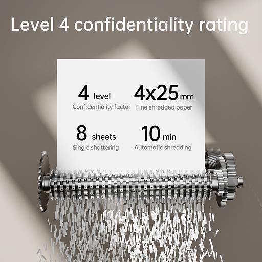 Шредер Deli ET023 черный с автоподачей (секр.P-4) фрагменты 8лист. 15лтр. фото 3