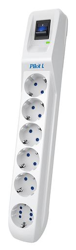Сетевой фильтр Pilot L (GP) 173 5м (6 розеток) белый (коробка) фото 1