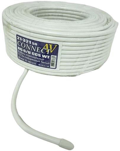 Кабель соединительный антенный Premier 21-321 50м. (катушка:50м) белый (21-321 50) фото 1