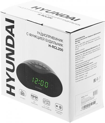 Радиобудильник Hyundai H-RCL200 черный LED подсв:зеленая часы:цифровые AM/FM фото 10
