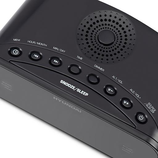 Радиобудильник Hyundai H-RCL221 черный LCD подсв:зеленая часы:цифровые FM фото 5