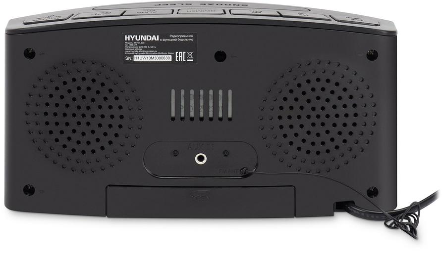 Радиобудильник Hyundai H-RCL238 черный LCD подсв:зеленая часы:цифровые FM фото 8