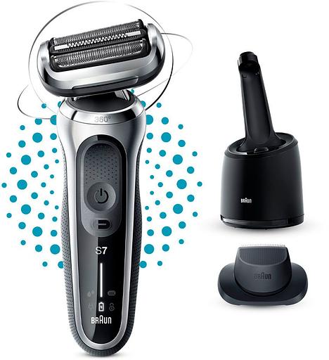 Бритва сетчатая Braun Series 7 71-S7200cc реж.эл.:3 питан.:аккум. черный/серебристый фото 2