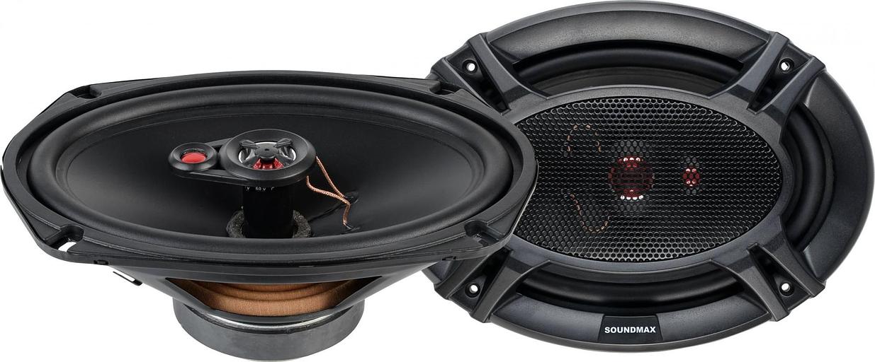 Колонки автомобильные Soundmax SM-CSI693 260Вт 92дБ 4Ом 15x23см (6x9дюйм) (ком.:2кол.) коаксиальные трехполосные фото 1