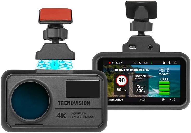 Видеорегистратор с радар-детектором TrendVision Hybrid Signature Real 4K Max GPS ГЛОНАСС черный фото 2