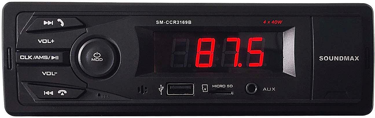 Автомагнитола Soundmax SM-CCR3169B 1DIN 4x40Вт (SM-CCR3169B(ЧЕРНЫЙ)) фото 1