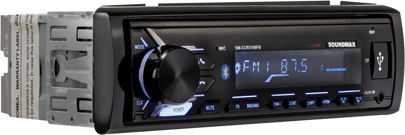 Автомагнитола Soundmax SM-CCR3186 1DIN 4x50Вт (SM-CCR3186FB(ЧЕРНЫЙ)\RGB) фото 2