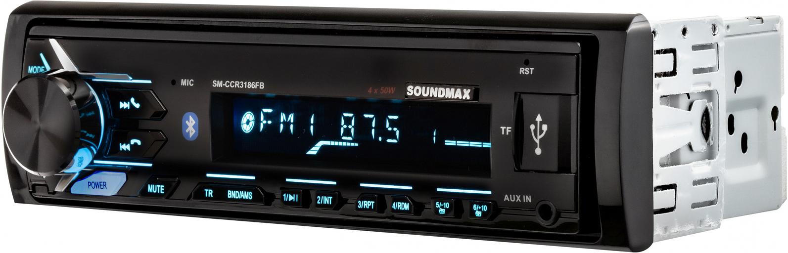 Автомагнитола Soundmax SM-CCR3186 1DIN 4x50Вт (SM-CCR3186FB(ЧЕРНЫЙ)\RGB) фото 3
