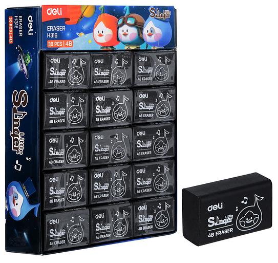 Ластик Deli Little Singer EH316 32x22x12.5мм черный фото 1