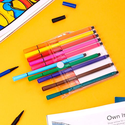 Фломастеры Deli EC157-24 24цв. пакет с европодвесом фото 3