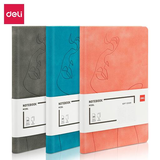 Блокнот Deli EN126LORANGE A5 210х143мм искусст. кожа 96л линейка мягкая обложка оранжевый фото 7