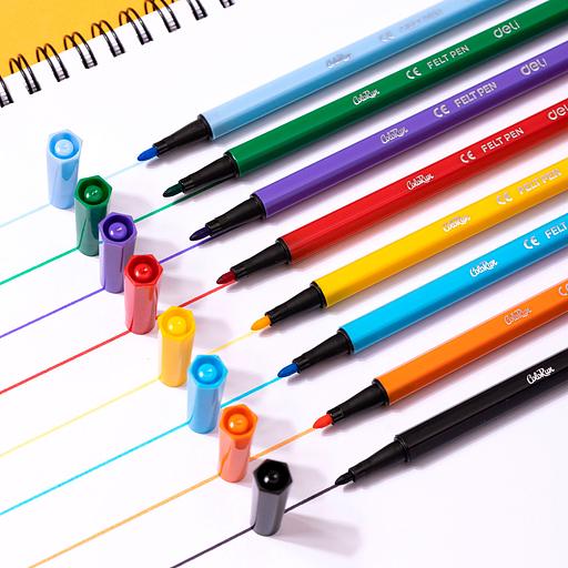 Фломастеры Deli EC157-18 18цв. пакет с европодвесом фото 4