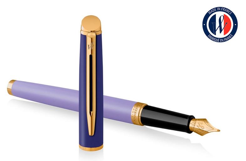 Ручка перьев. Waterman Hemisphere Colour Blocking (2179900) Purple GT F сталь нержавеющая/позолота подар.кор. фото 1