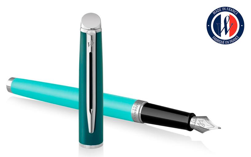 Ручка перьев. Waterman Hemisphere Colour Blocking (2190122) Green CT F сталь нержавеющая подар.кор. фото 1