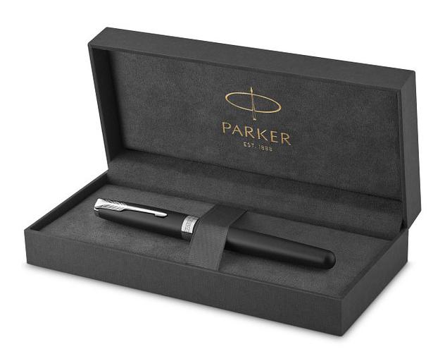 Ручка перьев. Parker Sonnet Core F529 (CW1931521) Matte Black CT F сталь нержавеющая подар.кор. фото 7