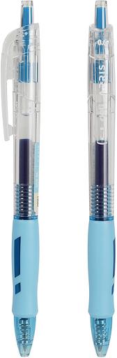 Набор ручек гелев. автоматическая Deli Arris (EG09-BL-P) прозрачный/голубой син. черн. кор.карт. (12шт) линия 0.7мм резин. манжета фото 2