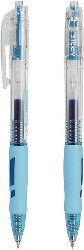 Набор ручек гелев. автоматическая Deli Arris (EG09-BL-P) прозрачный/голубой син. черн. кор.карт. (12шт) линия 0.7мм резин. манжета фото 3