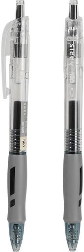 Набор ручек гелев. автоматическая Deli Arris (EG09-BK-P) прозрачный/серый d=0.5мм черн. черн. кор.карт. (12шт) резин. манжета фото 2