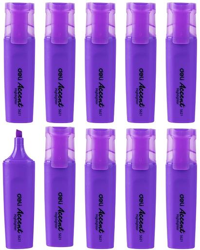 Набор текстовыделителей Deli Accent ES621VIOLET-P Delight скошенный пиш. наконечник 1-5мм фиолетовый (10шт.) фото 1