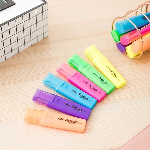 Набор текстовыделителей Deli Accent ES621VIOLET-P Delight скошенный пиш. наконечник 1-5мм фиолетовый (10шт.) фото 7