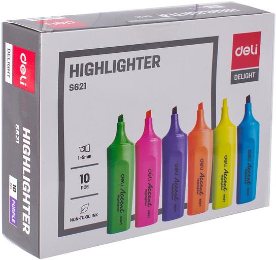 Набор текстовыделителей Deli Accent ES621VIOLET-P Delight скошенный пиш. наконечник 1-5мм фиолетовый (10шт.) фото 8