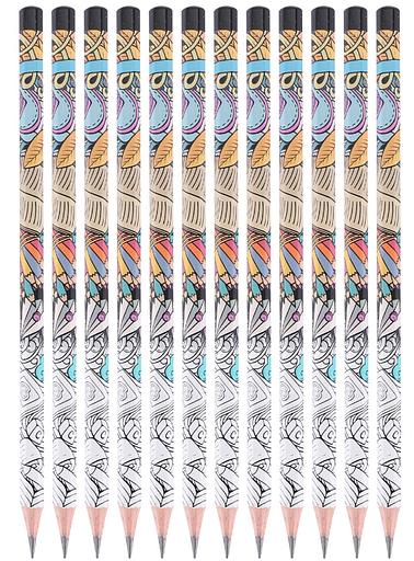 Набор карандашей ч/г Deli EU53300 Arti Graff 2B шестигран. тополь рисунок кор.европод. (12шт) фото 2