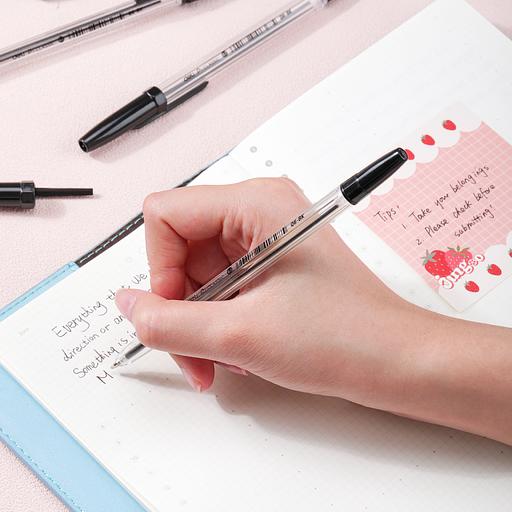 Ручка шариков. Deli P1-Classic EQ6-BK прозрачный d=0.7мм черн. черн. фото 4