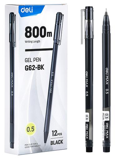 Ручка гелев. Deli MaX EG62-BK черн d=0.5мм черн. черн. фото 1