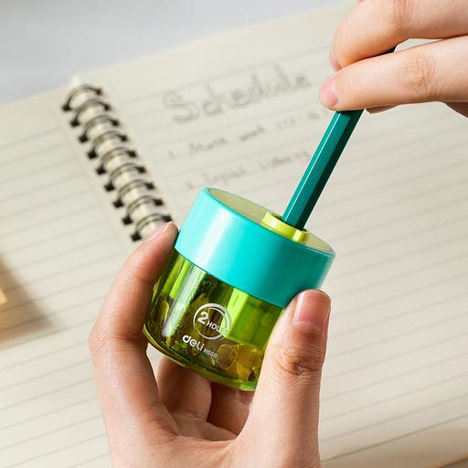 Точилка для карандашей ручная Deli EH558 1 отверстие пластик ассорти фото 9