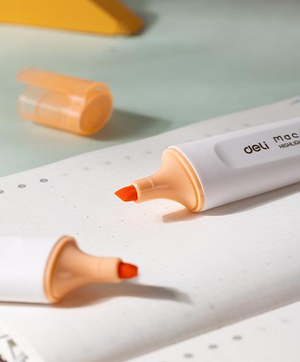 Набор текстовыделителей Deli ES621SORANGE-P Macaron скошенный пиш. наконечник 1-5мм оранжевый (10шт.) фото 5