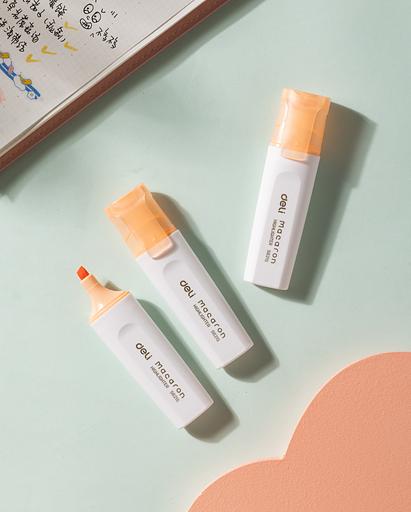 Набор текстовыделителей Deli ES621SORANGE-P Macaron скошенный пиш. наконечник 1-5мм оранжевый (10шт.) фото 6