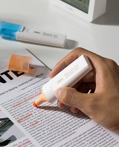 Набор текстовыделителей Deli ES621SORANGE-P Macaron скошенный пиш. наконечник 1-5мм оранжевый (10шт.) фото 7