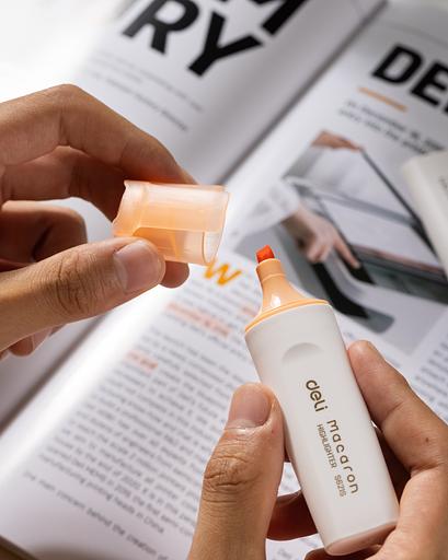 Набор текстовыделителей Deli ES621SORANGE-P Macaron скошенный пиш. наконечник 1-5мм оранжевый (10шт.) фото 8