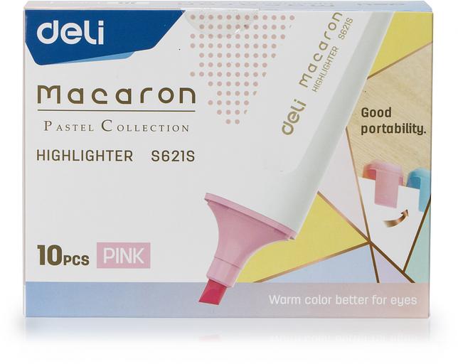 Набор текстовыделителей Deli ES621SPINK-P Macaron скошенный пиш. наконечник 1-5мм розовый (10шт.) фото 3