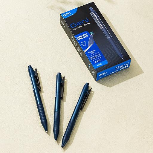 Ручка гелев. автоматическая Deli Geni EG80-BL синий d=0.7мм син. черн. 1стерж. фото 6