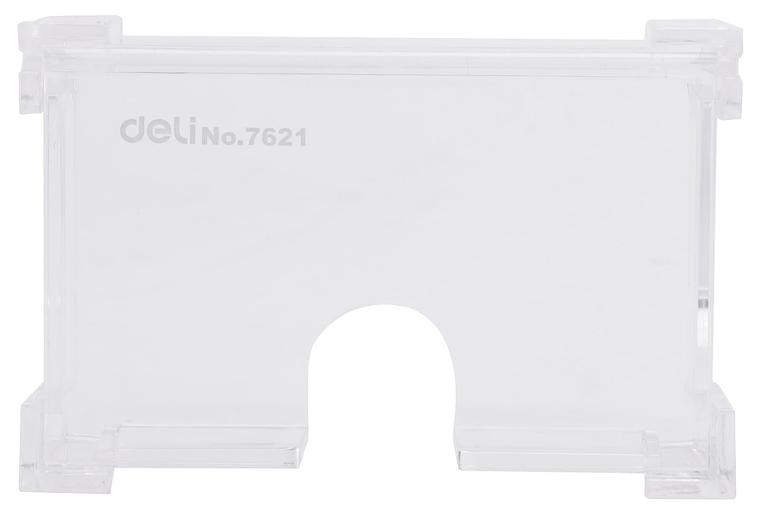 Подставка Deli E7621 для визиток 103х68х34мм прозрачный фото 3