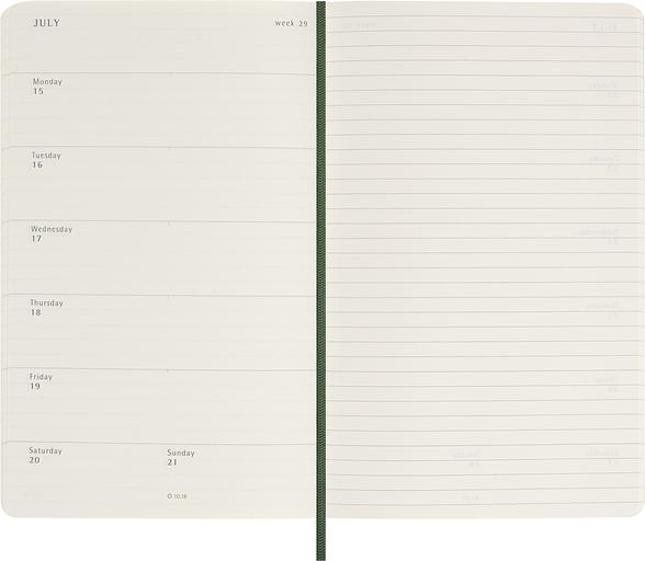 Еженедельник Moleskine CLASSIC SOFT WKNT Large 130х210мм датир.12мес 144стр. мягкая обложка зеленый фото 3