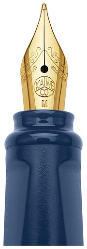 Ручка перьев. Moleskine Kaweco (KAWFOUNTPENMBLUE) синий M сталь нержавеющая/позолота син. черн. подар.кор. фото 5